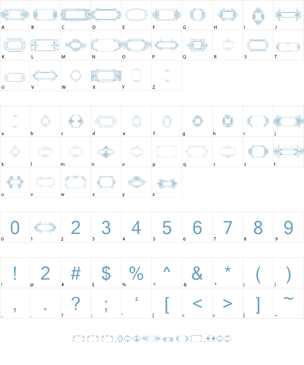 Calligraphic Frames Soft Font Character